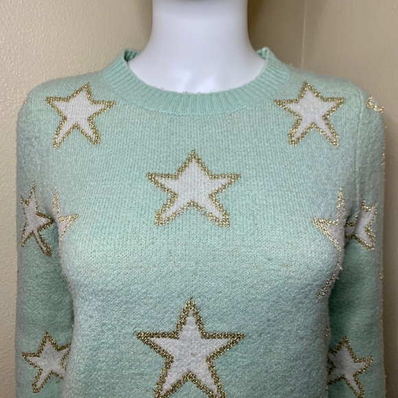A.yilian mint stars sweater - Picture 3 of 5